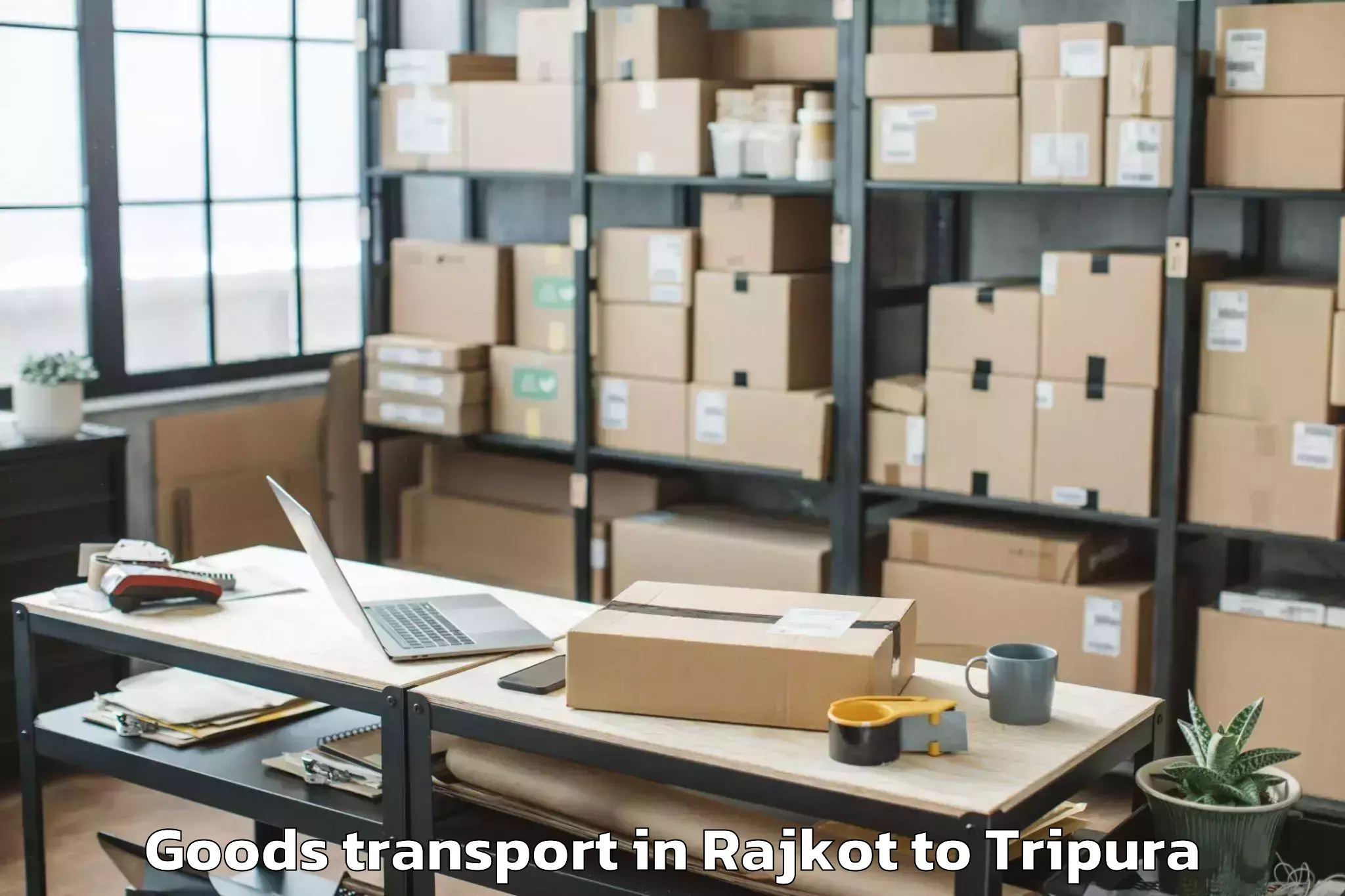 Book Rajkot to Singerbhil Airport Ixa Goods Transport Online